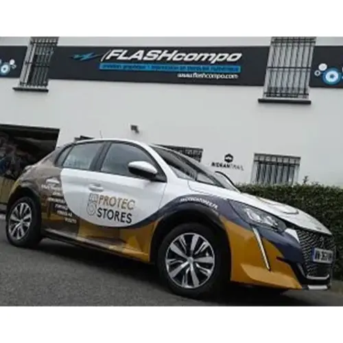 Création graphique Agence Mak2com Impression + pose Flashcompo