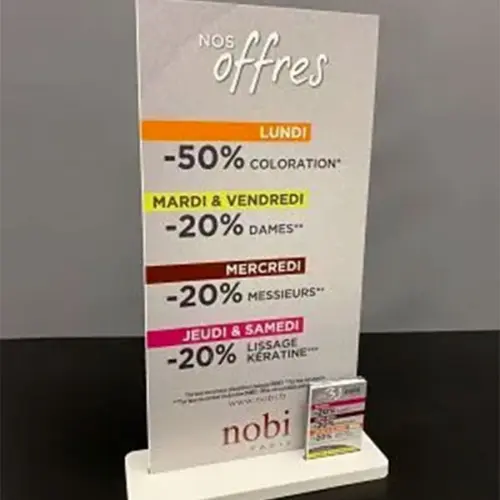 PLV PORTE CARTE PVC 5 mm