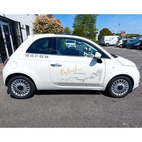 Stickage Fiat 500 Destination Côte Basque