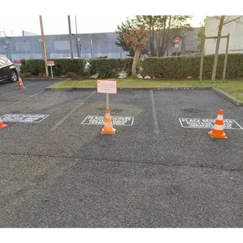 Impression sur béton parking