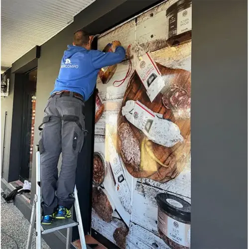 Habillage vitrine Etxe Peio Mimizan