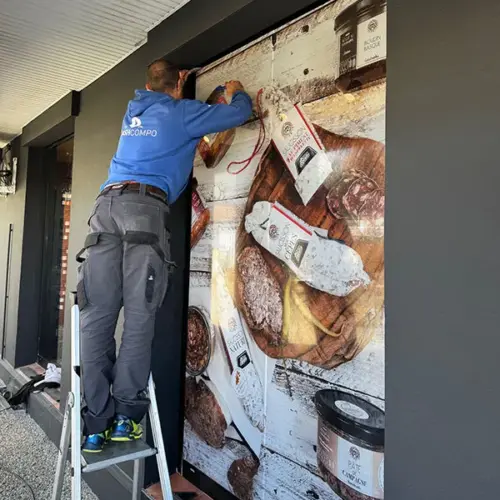 Habillage vitrine Etxe Peio Mimizan